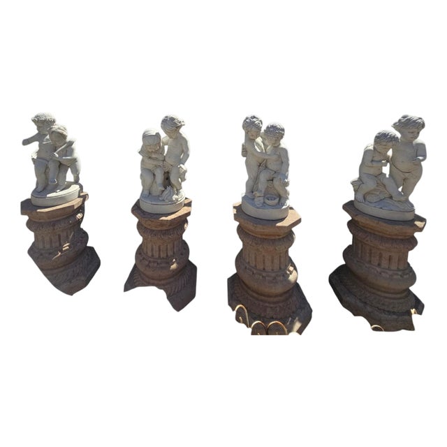 Italian Artist, Putti Groups, Late 20th Century, Marble, Set of 4 For Sale