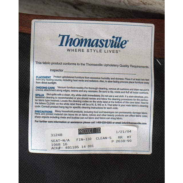 Thomasville Curved Queen Anne Style Chair & Ottoman For Sale - Image 18 of 18