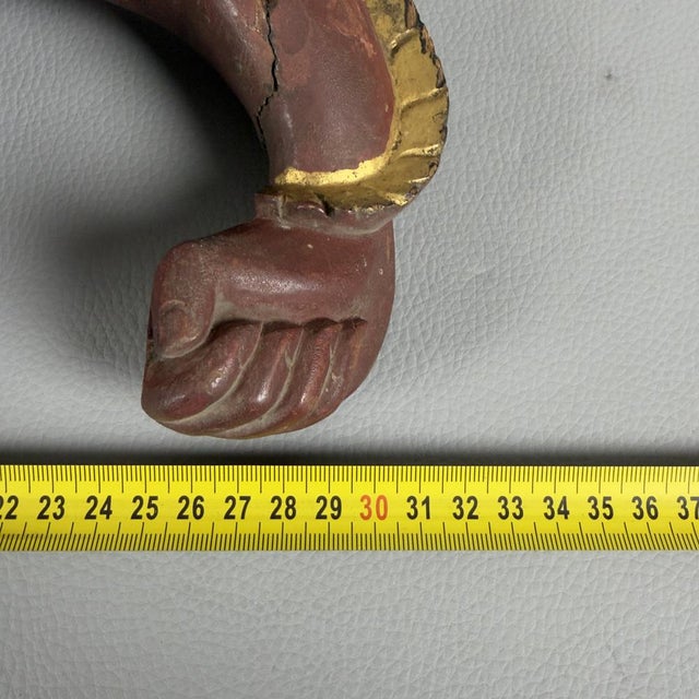 Wooden Sacred Guardian Temple Statue, Thailand, 19th Century For Sale - Image 12 of 14