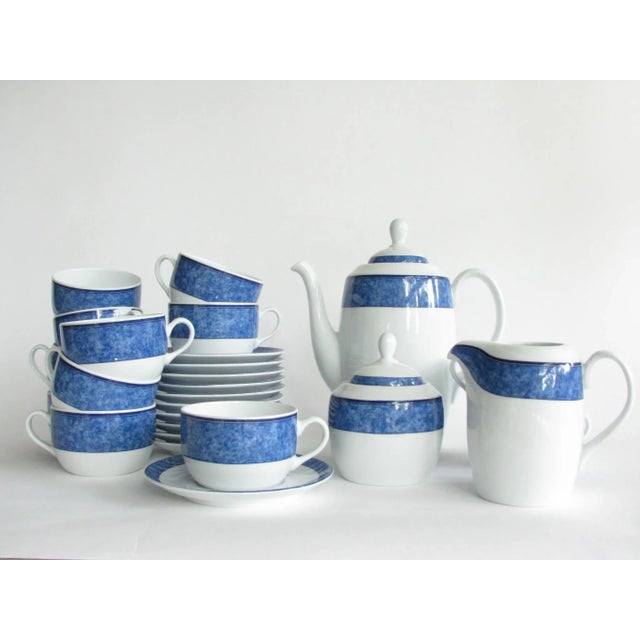 Vintage Costa Verde White Porcelain With Blue Design Tea Set - Set of 26 For Sale - Image 13 of 13