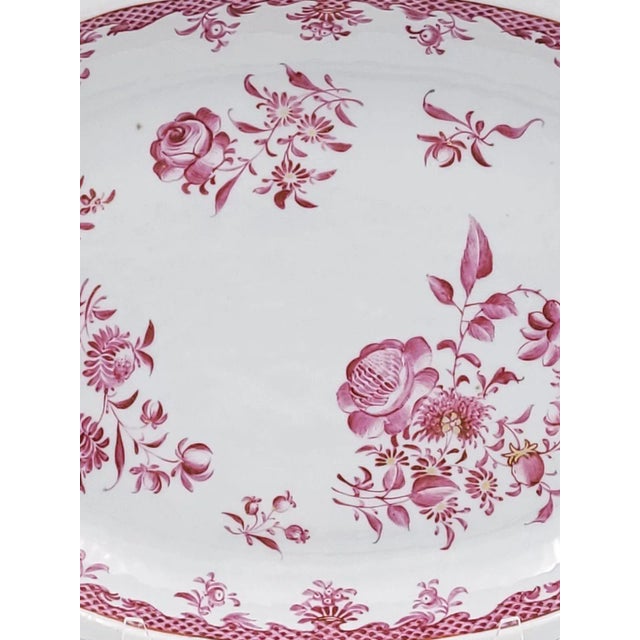 Rare Famille Rose Pink Oval Platter, Chinese Export, Circa 1760 For Sale - Image 4 of 7