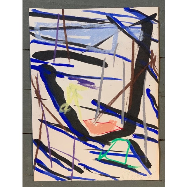 Original Vintage 80’s Abstract Robert Cooke Face Painting For Sale - Image 4 of 4