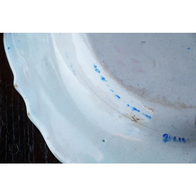 Ceramic Antique Portuguese Wall Platter Depicting Flowers For Sale - Image 7 of 8