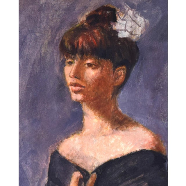 Vintage Modernist Female Portrait Painting For Sale In New York - Image 6 of 7