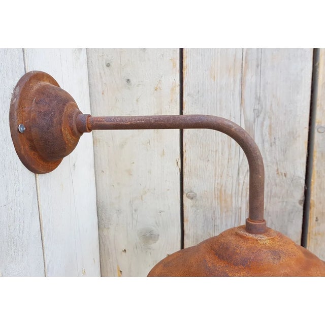 French Rusty Outdoor Barn Lamp Light For Sale - Image 5 of 7