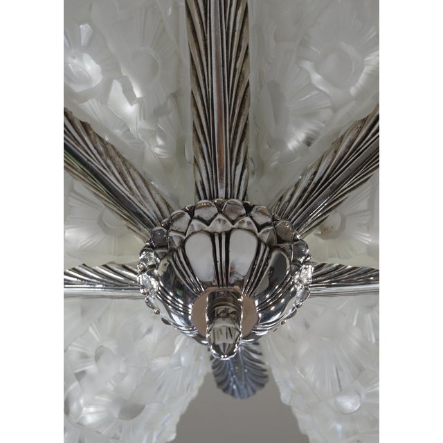 French Art Deco Chandelier by Francis Hubens & Degue 1930 France For Sale - Image 9 of 13