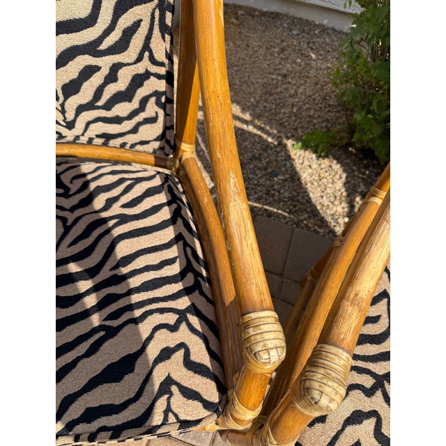 Vintage McGuire Target Back Rattan Dining Armchairs — Set of 4 For Sale - Image 10 of 12