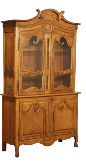 19th Century French Buffet Deux Corps Pine Cabinet