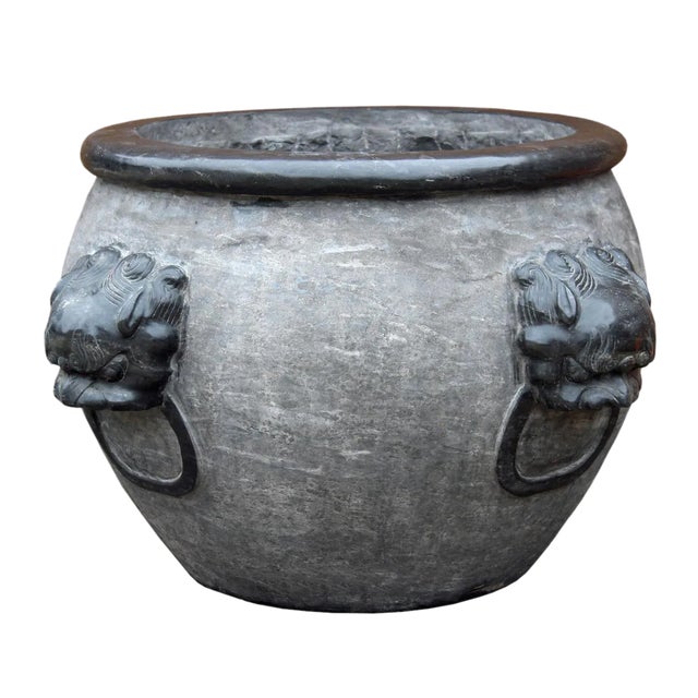 Chinese Gray Stone Planter For Sale