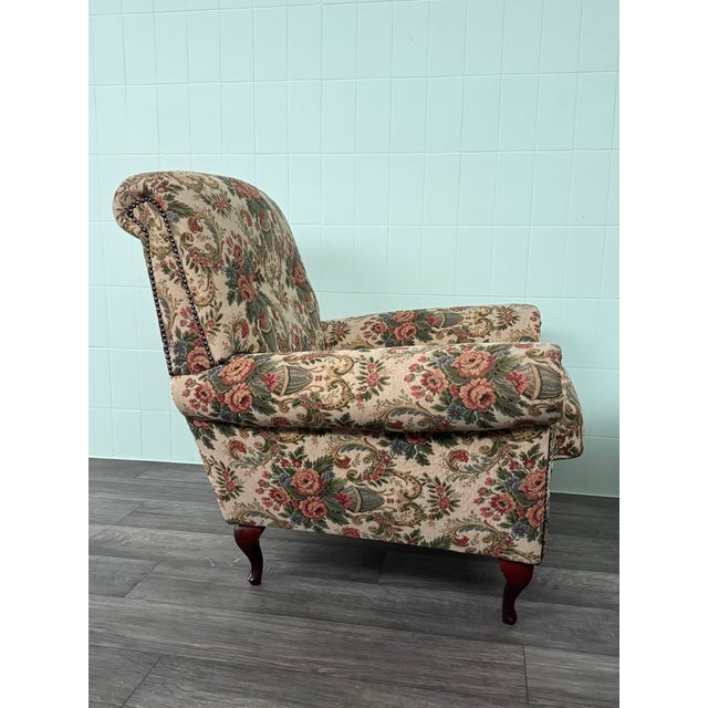 Vintage Italian Armchairs in Floral Upholstery, 1950s, Set of 2 For Sale - Image 6 of 15