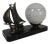 Art Deco Desk Lamp with Sailboat and Globe on Marble Base, 1930s For Sale