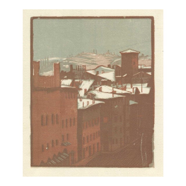 1920s Diego Pettinelli Dall'alto Nwoodcut For Sale