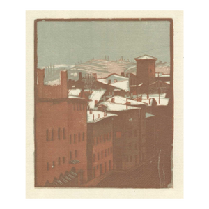 1920s Diego Pettinelli Dall'alto Nwoodcut
