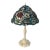 Vintage Art Nouveau Handcrafted Meyda Tiffany Style Rose Stained Glass Table Lamp For Sale