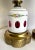 Traditional Antique Bohemian Czech Glass Floral and Brass Lamps - a Pair For Sale - Image 3 of 13