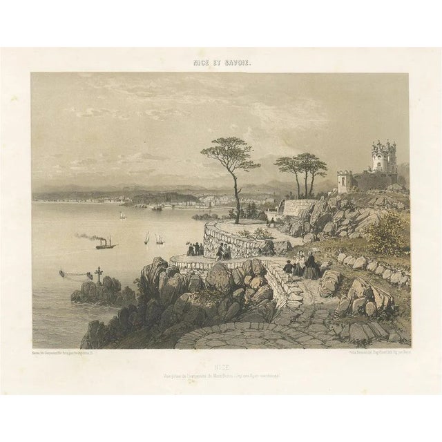Benoist, Nice Near Mont Boron in France, 1865, Print For Sale