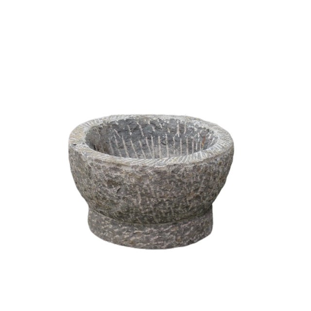 Hand Chiseled Stone Planter 3 For Sale - Image 4 of 4