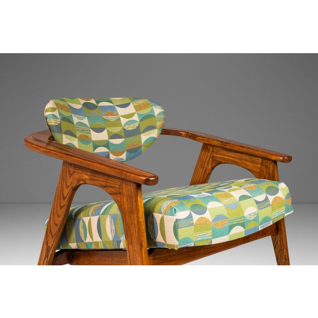 Rare Mid-Century Modern Low Profile 916-Cc Captains Chair in Oak Attributed to Adrian Pearsall for Craft Associates, Usa, C. 1960's For Sale - Image 12 of 18