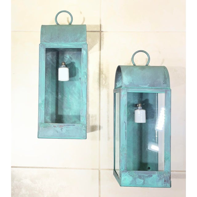 Elevate your architectural interior or exterior design with this striking matching pair of custom-crafted solid copper...