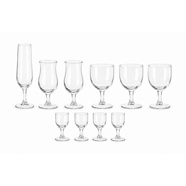 Set of 10 Vintage Cordial Stemware Glasses - Assorted Sizes Clear Glass For Sale - Image 10 of 10