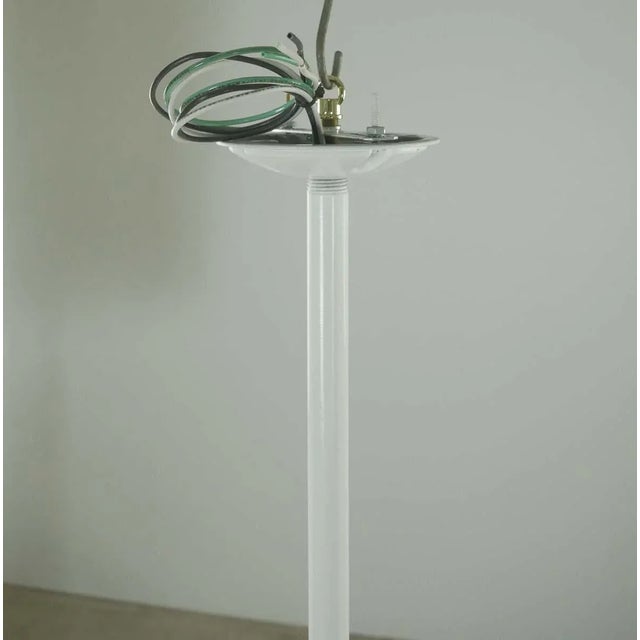Late 20th Century Restored White Enameled Steel Industrial Pendant Light For Sale - Image 10 of 10