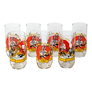 1990s Bugs Bunny Happy 50th Birthday Collectible Drinking Glasses Warner Bros