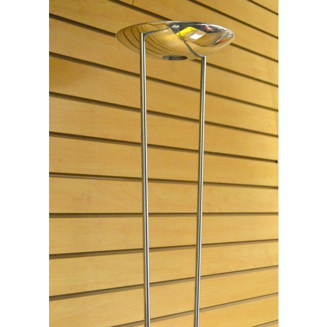 20th Century Estiluz Chrome Torchière Halogen Floor Lamp Leonardo Marelli Italy For Sale In Miami - Image 6 of 16