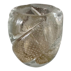 Vintage Murano Gold Bullicante Vase Matchstick Holder