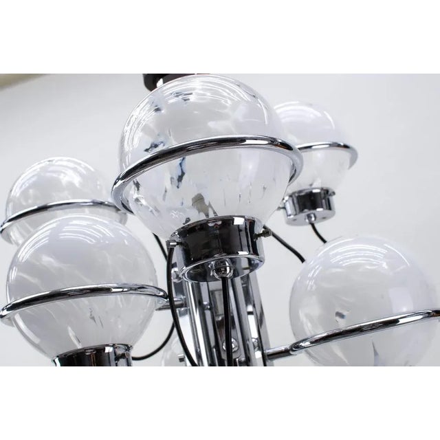 Silver Murano Glass Orbit Lamp from Mazzega, Italy, 1960s For Sale - Image 8 of 13