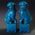 Traditional Pair of Vintage Peacock Blue Glazed Guardian Lions – 12.6" Foo Dogs on Pedestals For Sale - Image 3 of 6