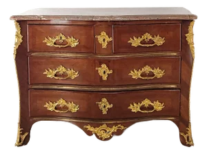 Régence–Louis XV Marble-Topped Mahogany Commode, France Circa 1740