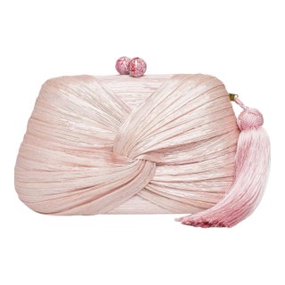 Rosie Pale Pink Draped Clutch For Sale