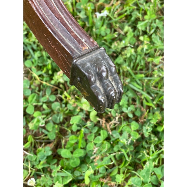 1970s Vintage Pair Wooden Harp Style Tea Tables For Sale - Image 9 of 9