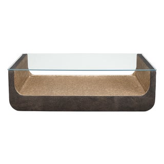Lancaster Modern Upholstered Luge Coffee Table For Sale