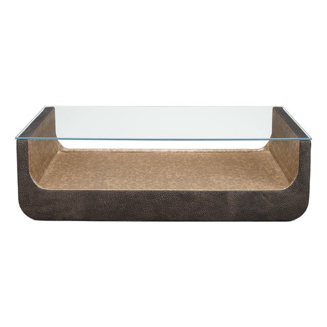 Lancaster Modern Upholstered Luge Coffee Table For Sale