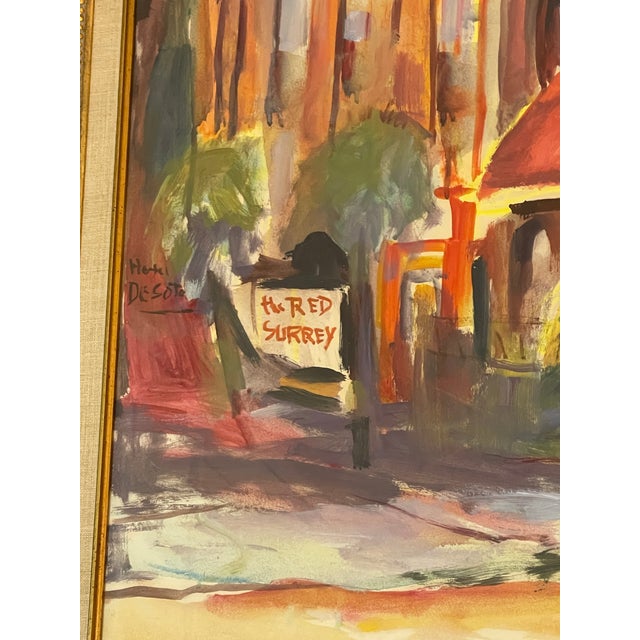 Wood 1970s Impressionist Original Savannah Art Myrtle Jones Old Desoto Historic District For Sale - Image 7 of 18