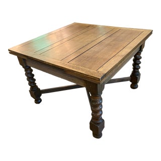 1920s English Edwardian Draw Leaf Table For Sale