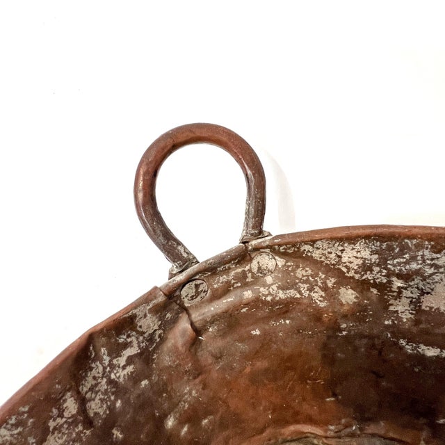 Copper 19th Century Monumental Hand-Hammered Primitive Copper Basin For Sale - Image 8 of 16