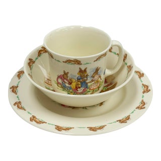 Vintage Royal Doulton Bunnykins Dishware Set, 3 PCS For Sale