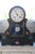 Black marble pieces from the Napoleon III period, pendulum movement, key included, 2 small cassolettes, one with a few...