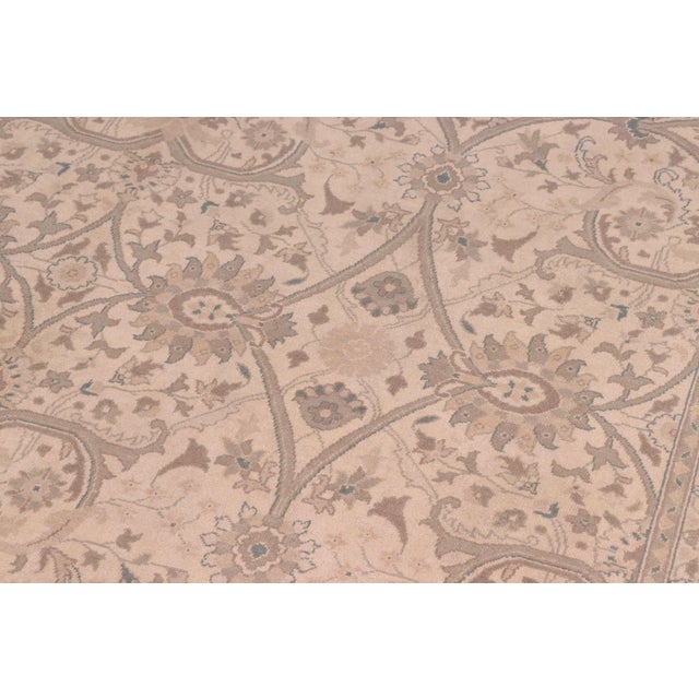 Sunfaded Beige/Green Wool Rug - 8'1'' X 9'11'' For Sale - Image 4 of 10
