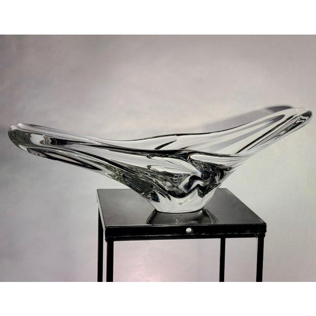 Mid 20th Century 20in Long Mid Century Sculptural Glass Bowl by Daum France For Sale - Image 5 of 5