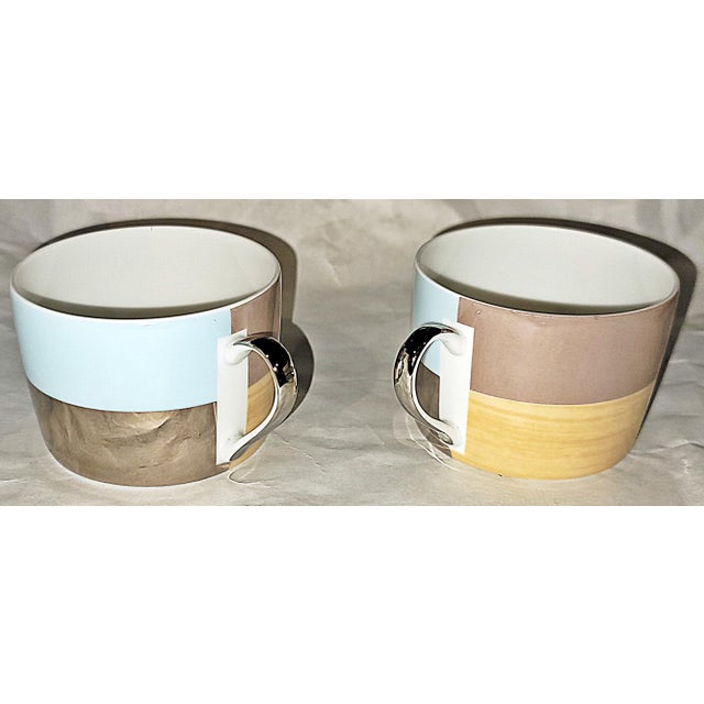 Metal Bernardaud Limoges Fusion Teacups, Set of 6 For Sale - Image 7 of 10