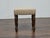English Mahogany 19th Century Stool with Turned Legs and Custom Linen Upholstery For Sale - Image 9 of 12