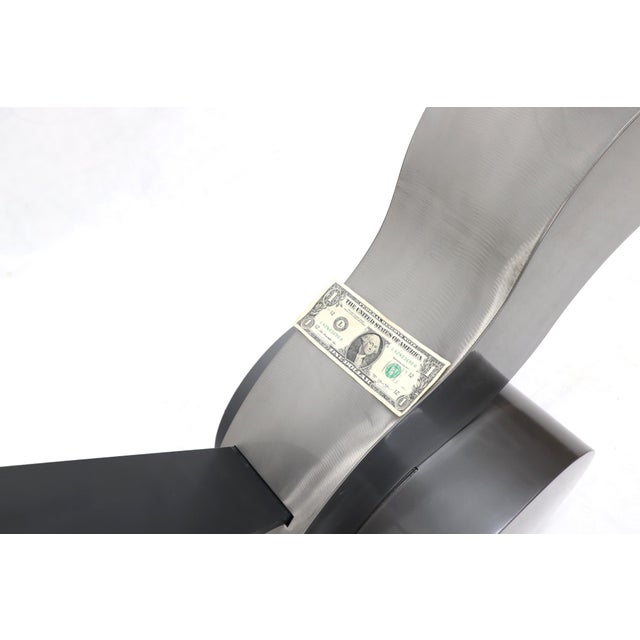 Memphis Group Forged Steel Base Glass Top Console Sofa Table For Sale - Image 4 of 12