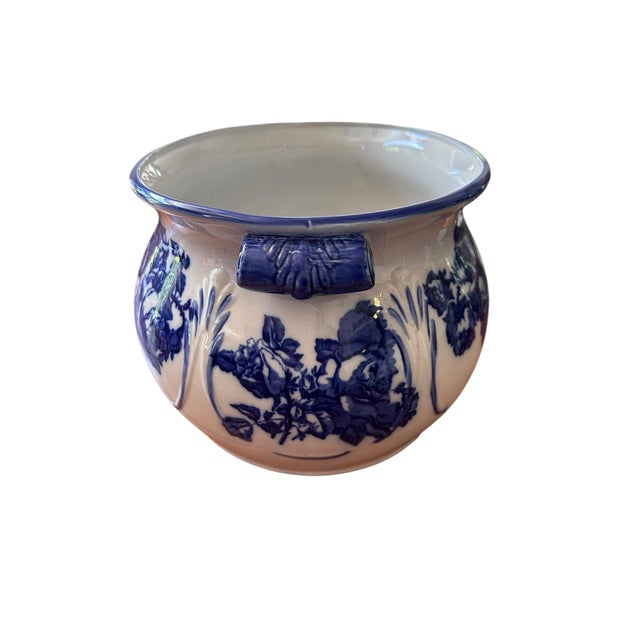 Staffordshire Large 1940s Blakeney Ironstone Staffordshire English Blue and White Footbath For Sale - Image 4 of 12