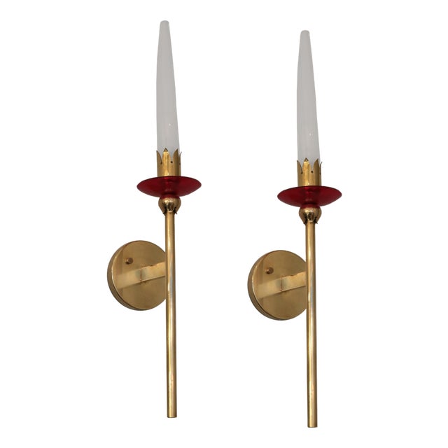 1950s Pair of Sconces by Angello Lelli for Arredoluce For Sale