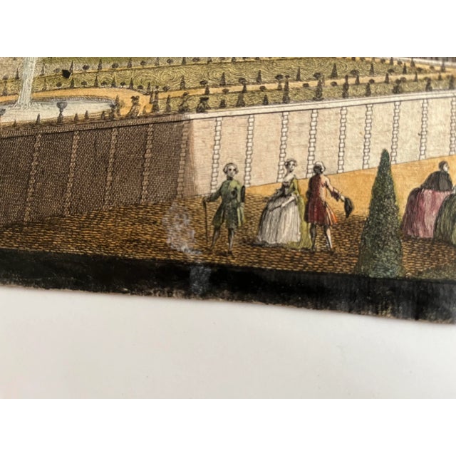 Mid 18th Century 18th Century Hand Colored Engraving - a View of the Royal Palace of Hampton Court For Sale - Image 5 of 12