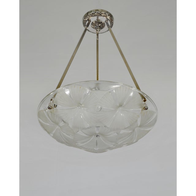 Art Deco French Art Deco Pendant Light by Francis Hubens & Degue - 1930 France For Sale - Image 3 of 12
