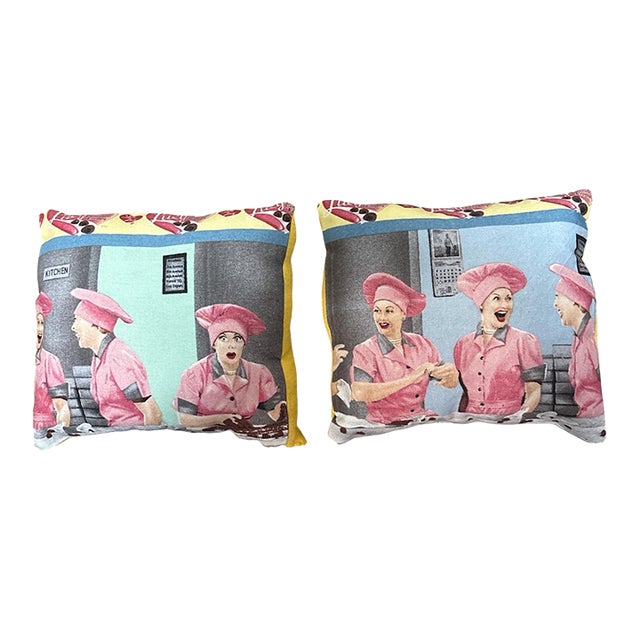 Pack of 2 I Love Lucy Pillows 10x10 Handmade New For Sale